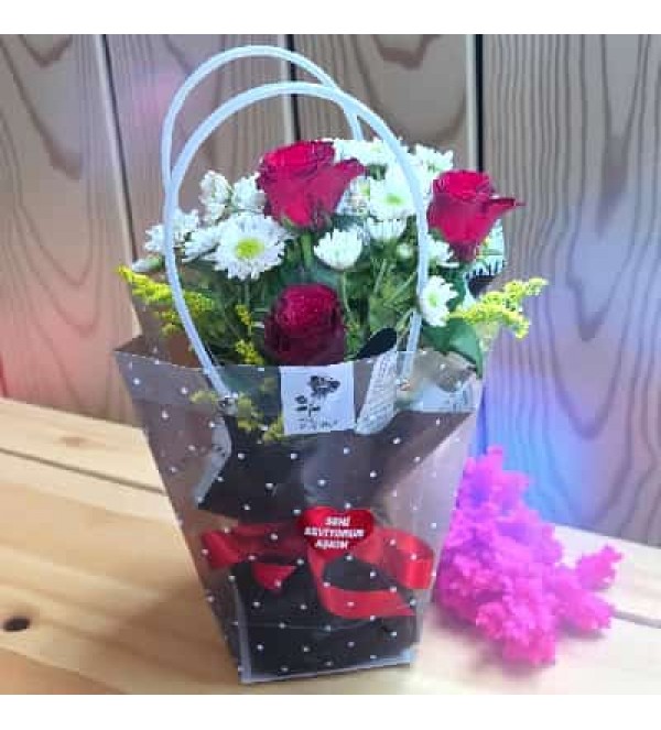 Çantalı Gül ve Papatya Modeli